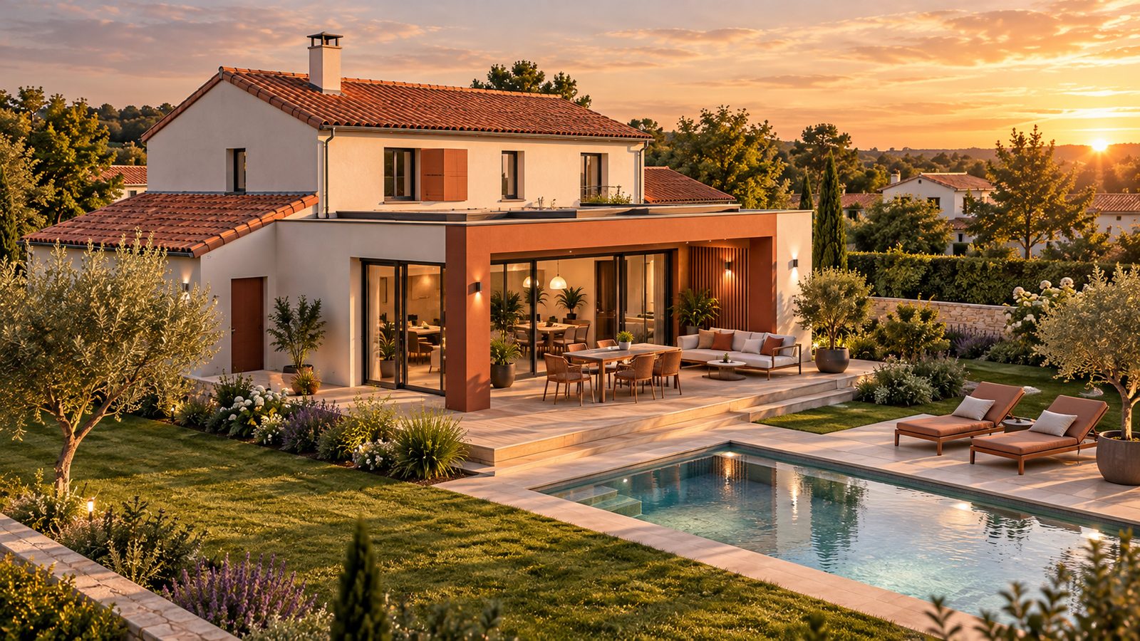 Maison individuelle avec extension et piscine, calcul de la taxe d'aménagement