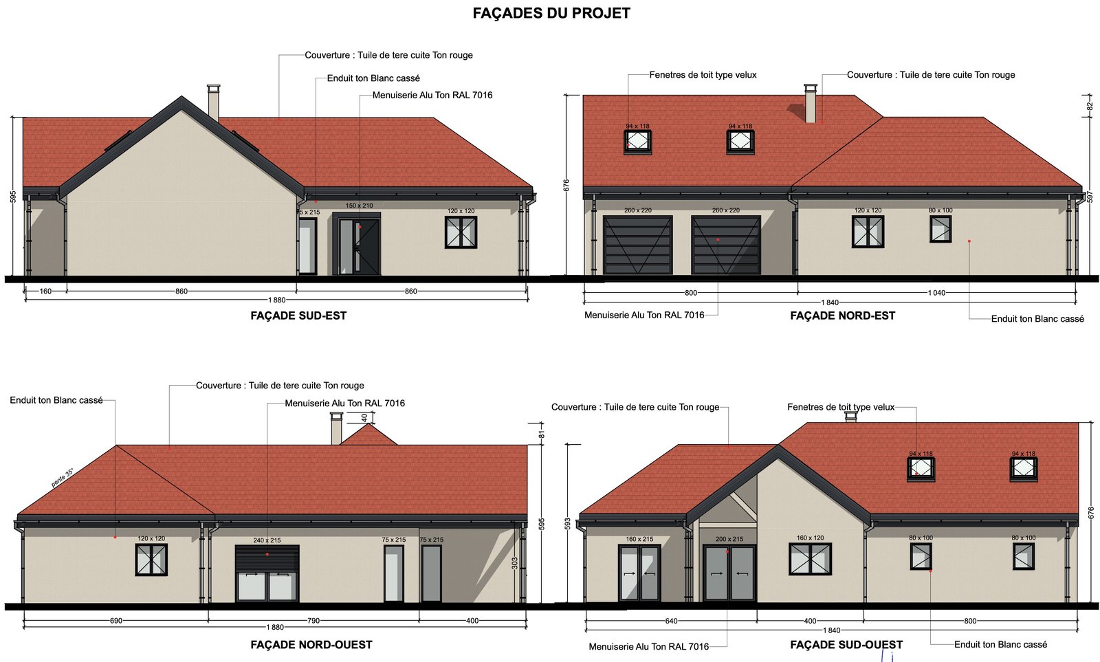 Exemple de plans de façades du site AKOM Design