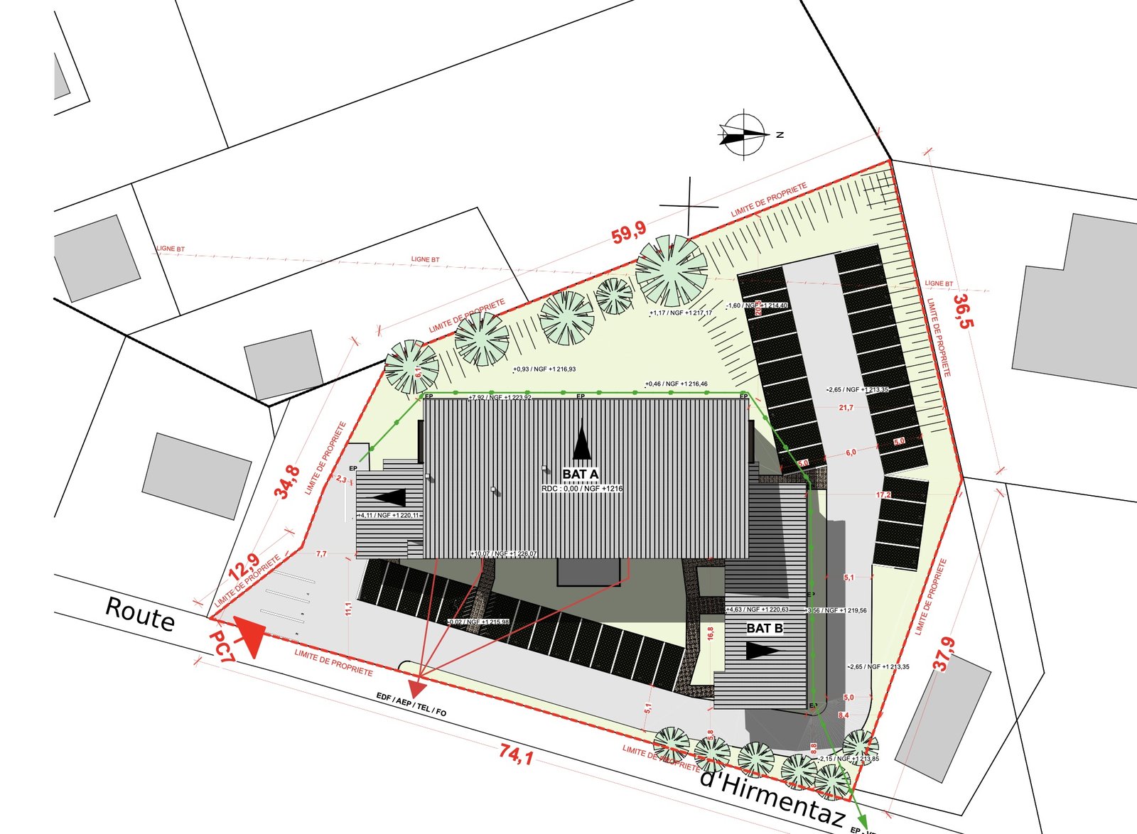 Plan de masse d’un dossier d’urbanisme AKOM Design
