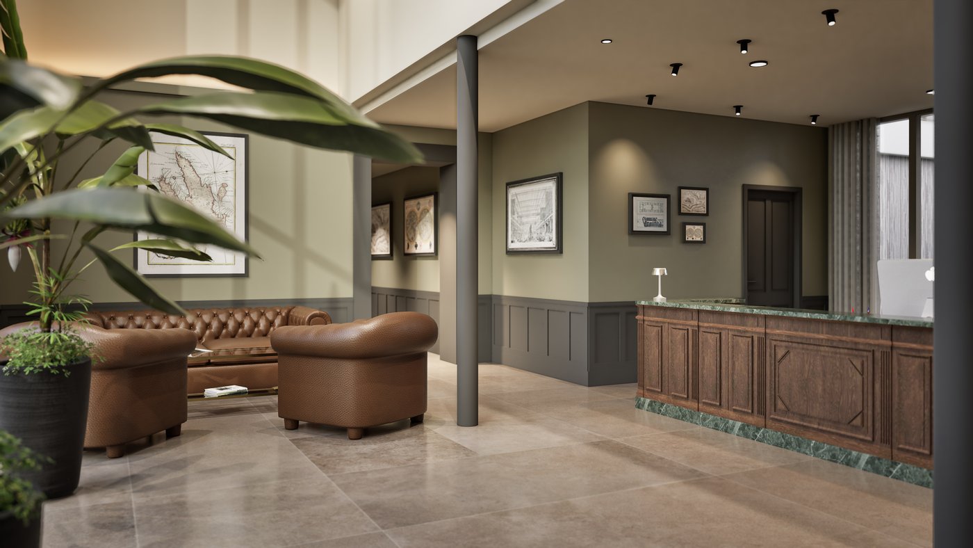 Rendu 3D d'un aménagement intérieur