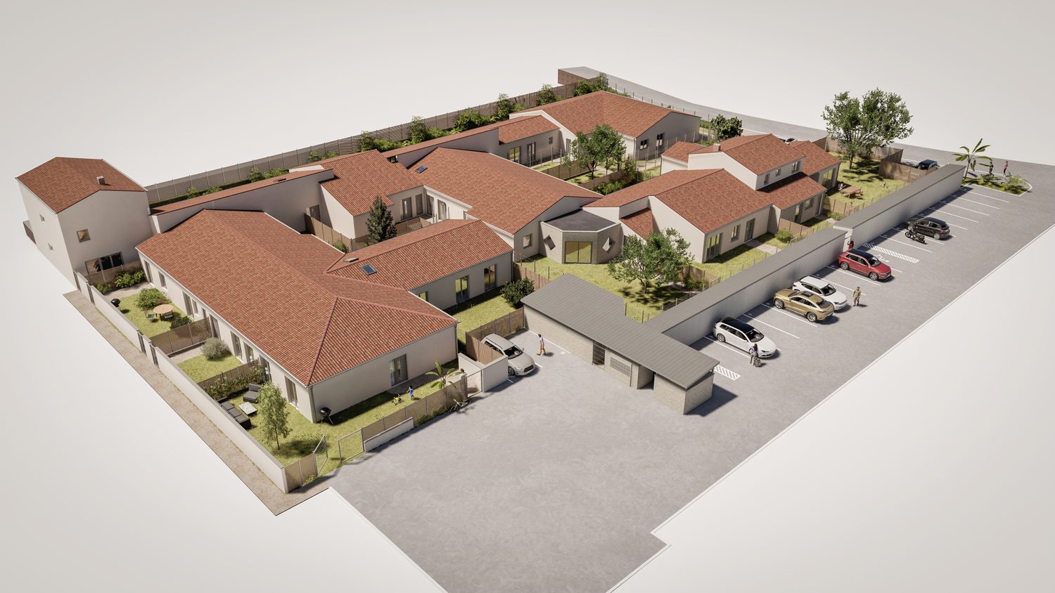 Plan de masse 3D d'une opération de logements