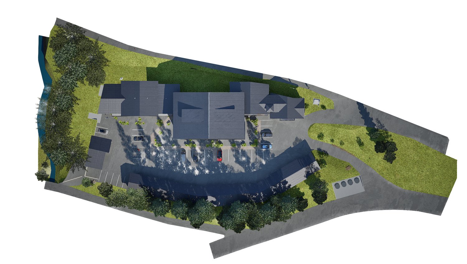 Plan de masse 3D aérien d'une opération